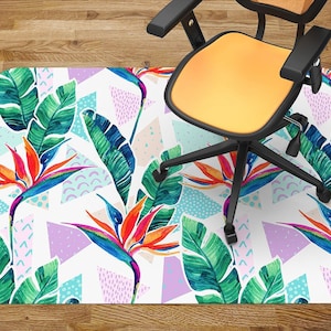Chair Mat Abstract Jungle Chair Mat, Office Chair Mat, Chair Floor Protect, Kids Play Mat, Indoor Mat Carpet Room, Waterproof Carpet