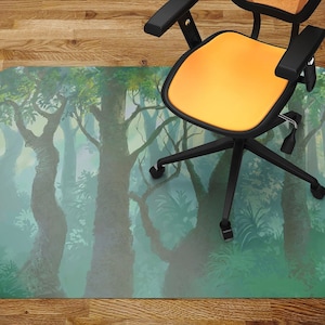 Chair Mat Inside Forest Painting Illustration Chair Mat Carpet, Office Chair Mat, Chair Floor Protect, Kids Play Mat, Area Floor Mat
