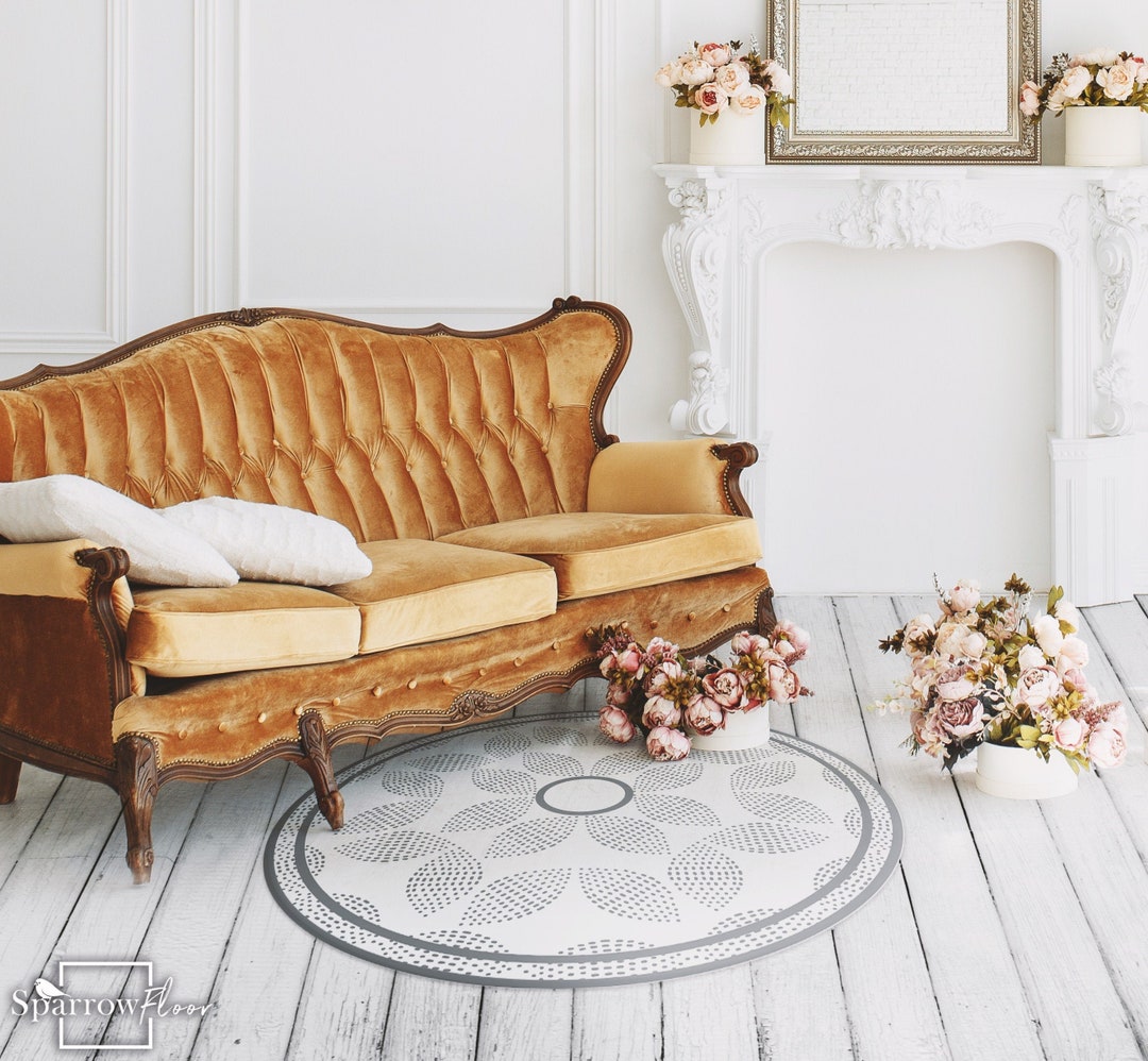 Glade Vinyl Round Mat, Art Mat, Retro Rug, Linoleum Material, Easy ...