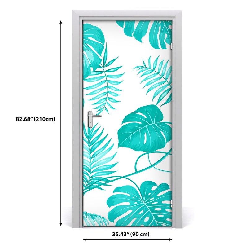 3D Home Art Door Self Adhesive Removable Sticker Flowers Tropical leaves DS/_415