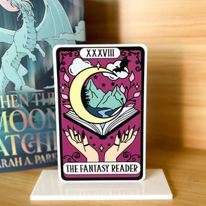 Cartes de tarot sur le thème du livre avec support - Le lecteur fantastique - Panneau en acrylique