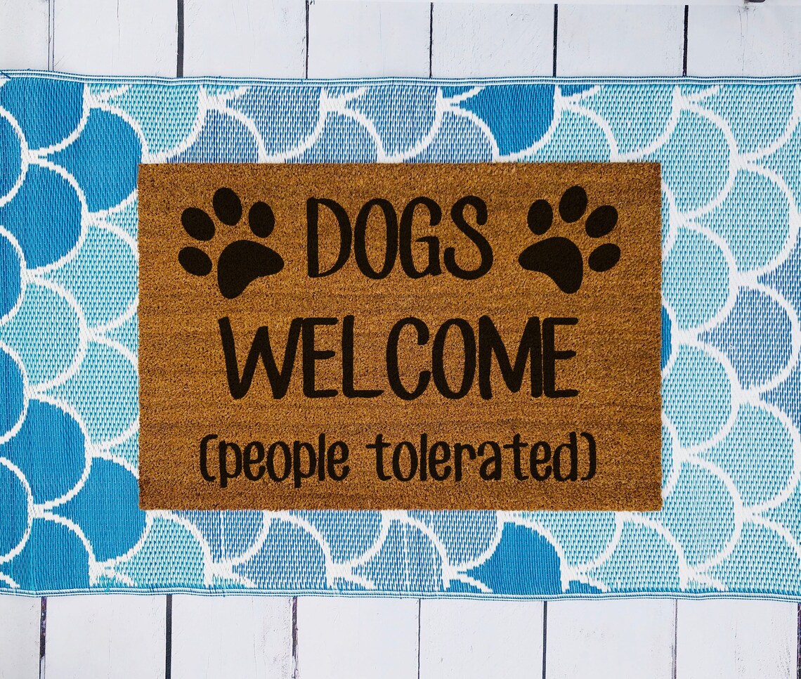 Dogs People Tolerated Doormat Etsy
