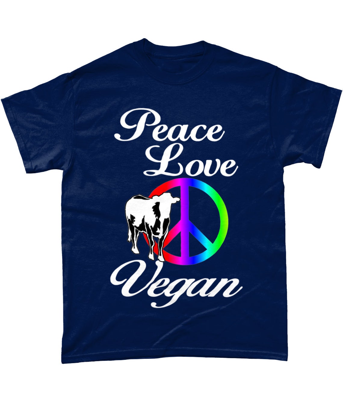 Peace Love Vegan Tshirt Made to Order Etsy