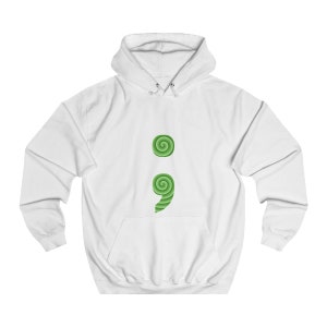 Green SemiColon Mental Health Unisex Hoodie Made To Order