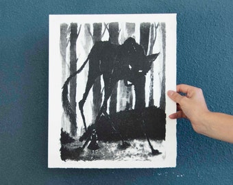 Original Lithography of 'Wolf and the girl'