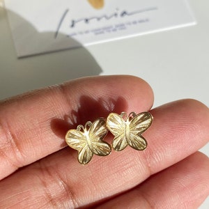 Small 18K Gold Filled Butterfly Stud Earrings