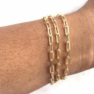 18K Gold Filled Rolo Oval Chain Link Bracelet - Classic Statement Gold Bracelet - Minimalist Vintage Style Wedding Bracelet