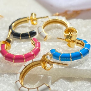 Gold Hoop Earrings, 18k Gold Hoops, Sterling Silver Hoops, Gift for her, Gold Huggies, Thick Gold Hoops