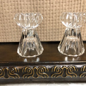 Mikasa Lead Crystal Dual Candlestick Tealite Holders
