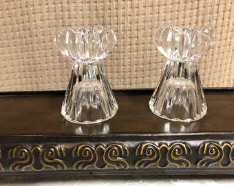 Mikasa Lead Crystal Dual Candlestick Tealite Holders