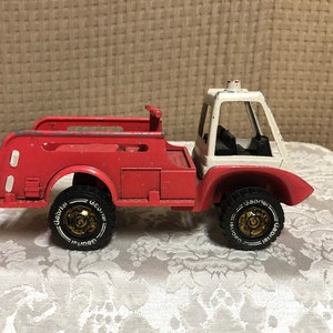 Vintage Die-Cast Red & White Fire Truck