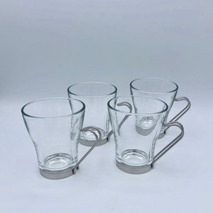 Tazas de café/té de cristal de acero inoxidable Bormiolo Rocco