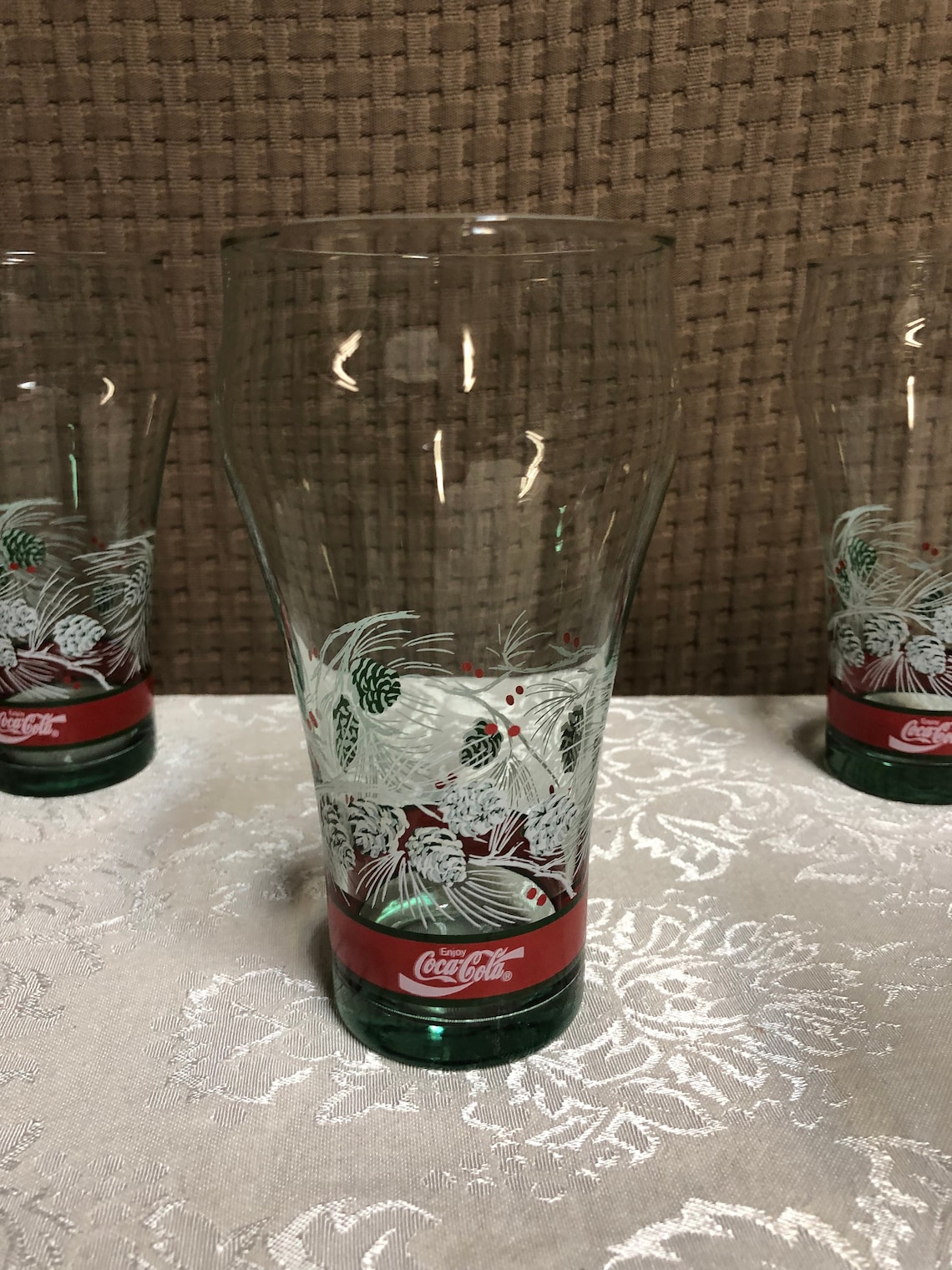 Cocacola Holiday Themed Drinking Glasses Etsy