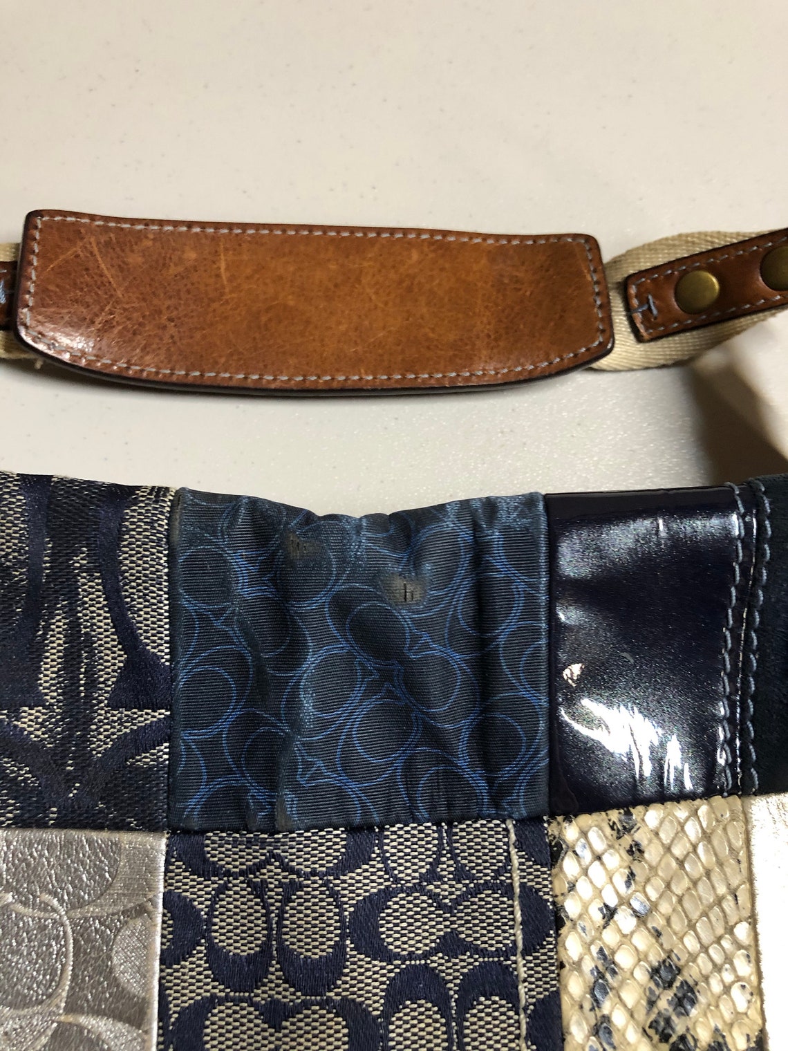 Coach Denim Patchwork Hobo Style Bag Purse 1990s Etsy