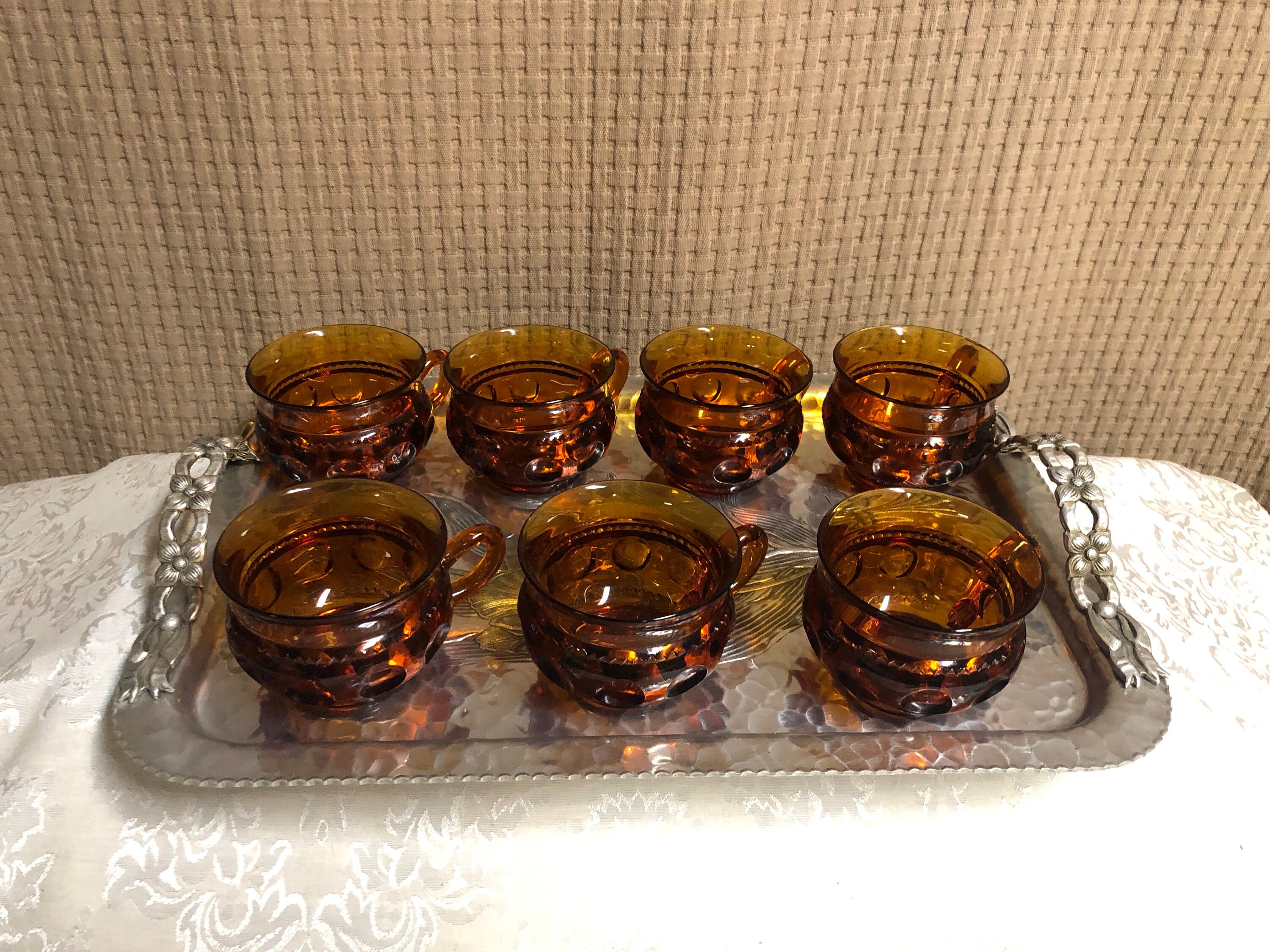 Indiana Amber Glass Mug Set