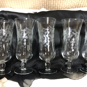 Vintage Tulip Shaped Champagne Crystal Flutes