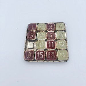 Metal And Enamel Number Puzzle