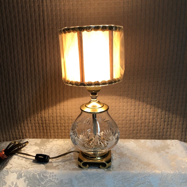 Crystal Brass Accent Table Lamp