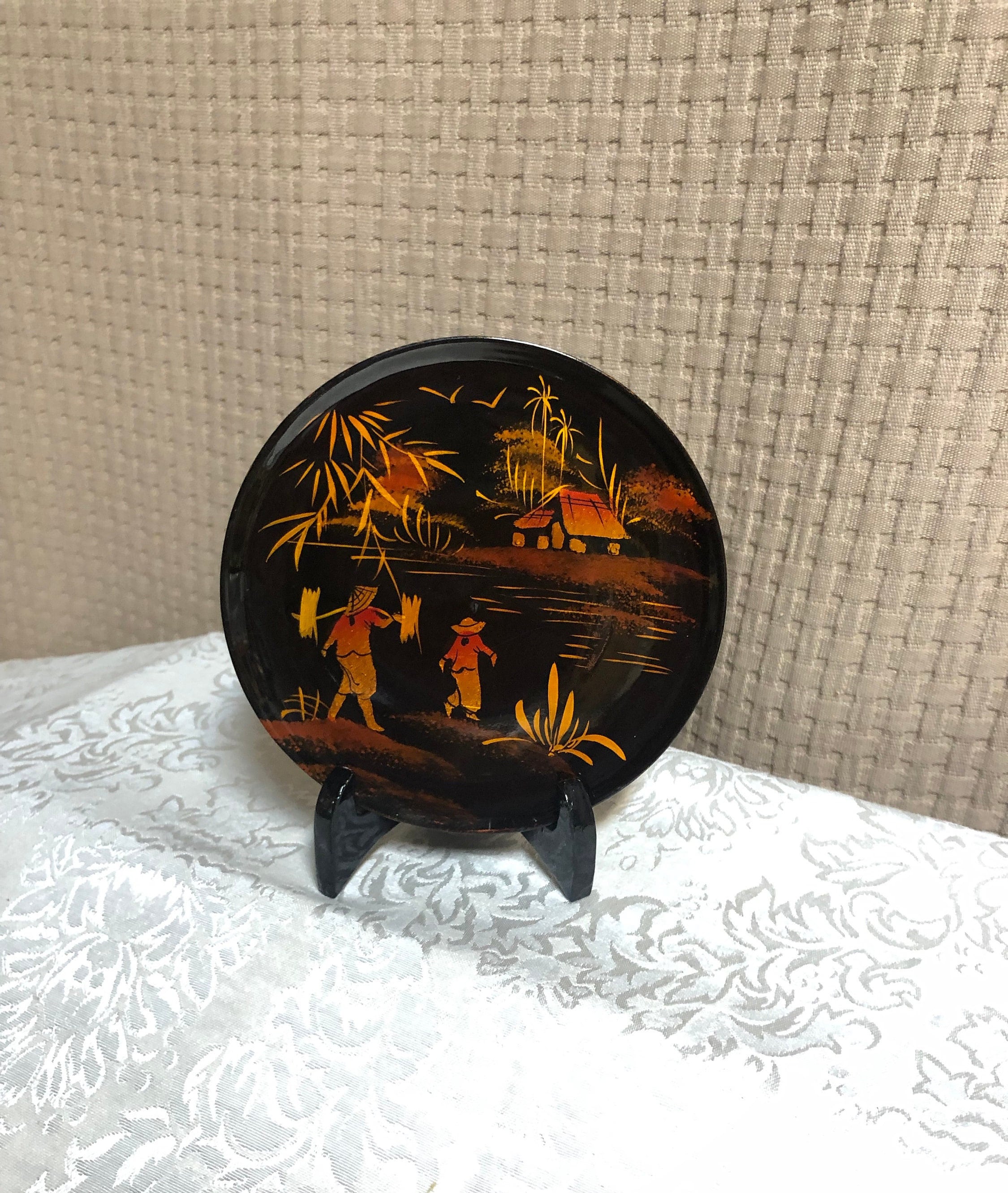 【阿源】漆・高台 【AYuan】 Lacquer Plate or Dish Lacquerware Plate & Stand - Etsy