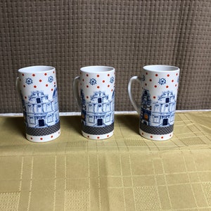 Dutch Canal House Mugs Set Of 3
