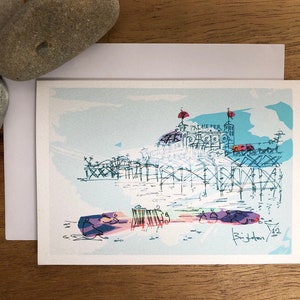 Brighton pier card , brighton card , brighton photoshop digital card