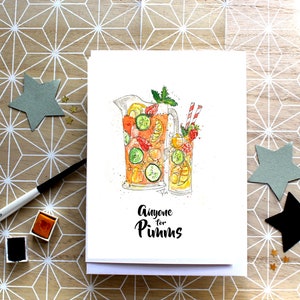 Carte de voeux PIMMS, carte d'humour alcoolisée, pour tous les pimms, carte alcoolisée personnalisée