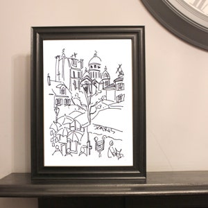 paris print, black and white paris a4 print, digital paris print, paris artfair print