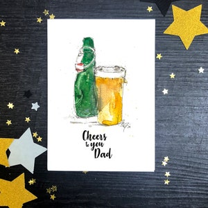 Bonne fête des pères cartes acclamations à vous papa bière ale gin whisky cocktail Aperol carte de champagne, fête des pères carte d’alcool personnalisée