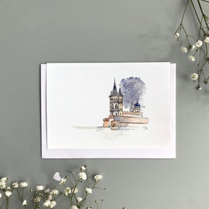 Horsley Towers wedding card, Horsley print card, Wedding card, wedding card, Wedding tower anniversary card