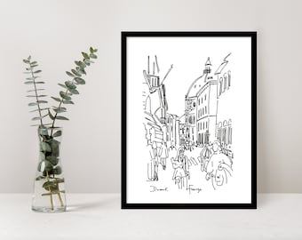 Florence Duomo Print: Black and White Architecture (A4)