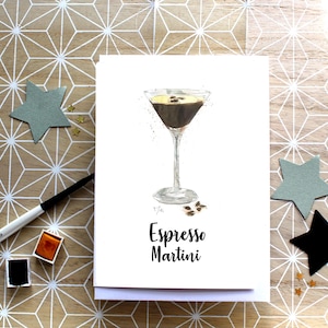 carte expresso martini, carte cocktail d'anniversaire expresso martini,