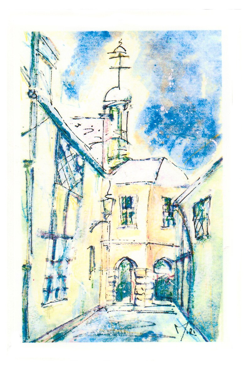 Godalming Christmas Cards, Christmas village card , christmas godalming cards, local artist godalming cards image 4