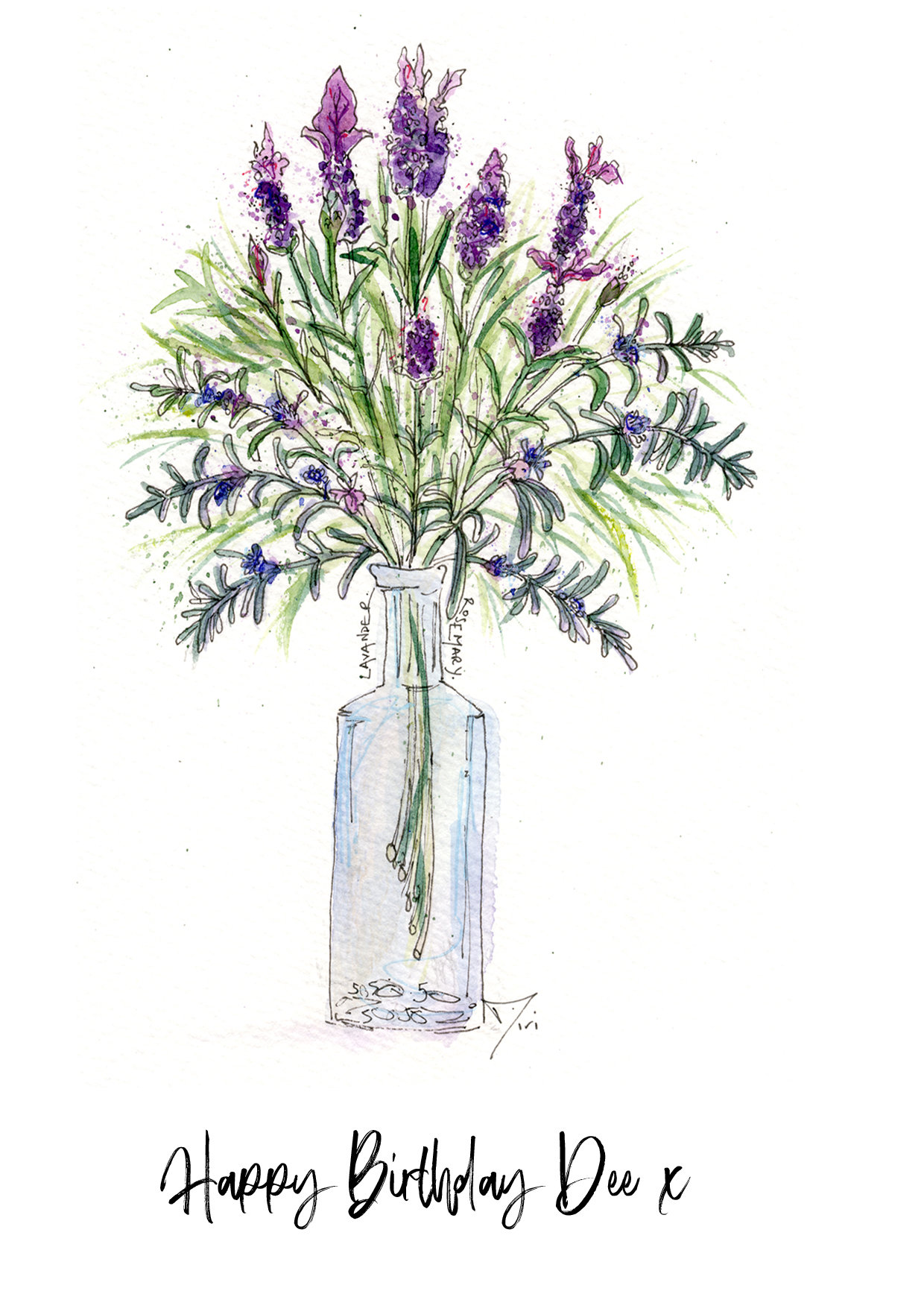 Mother's Day Lavender & Rosemary Card Lavender Etsy