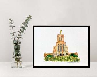 Guildford Cathedral A4 print, Guildford PRINT, Guildford Catherdral , Surrey Cathedral print