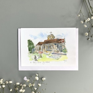 Carta della chiesa di Santa Maria, carta delle colline del Surrey, chiese di Guidlford
