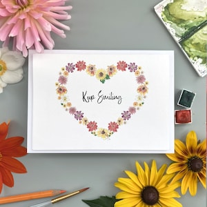 Carte dahlia tournesol d'été en forme de coeur, carte coeur lumineuse tournesol