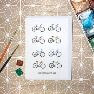 cartão de bicicleta para o dia dos pais, cartão de bicicleta para o dia dos pais, cartão de aniversário para o pai, cartão personalizado, cartão de bicicleta brilhante, cartão enviado diretamente para o pai