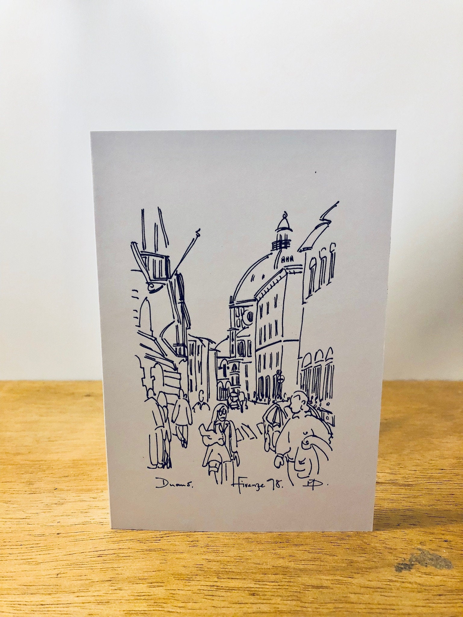 Florence Italy Card: Pen & Ink Sketch, Modern Wall Art - Etsy