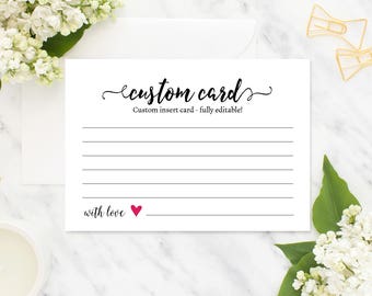 Simple Script Words of Wisdom Cards, Favorite Memory Card, Wedding Advice Cards for Newlyweds, Shower Cards, Printable Template, Editable C7