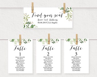 Seating Chart Cards Template