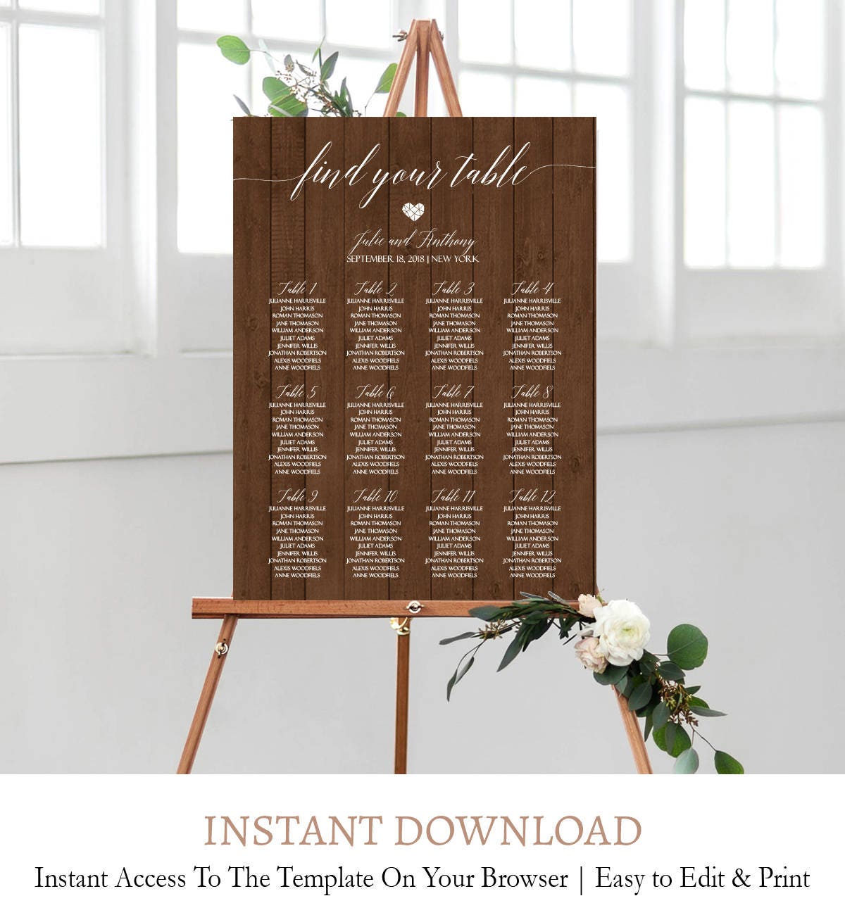 22+ Seating chart wedding wood