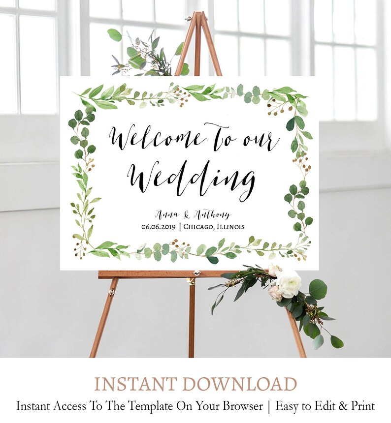 Greenery Bridal Shower Sign Rustic Greenery Bridal Shower Etsy