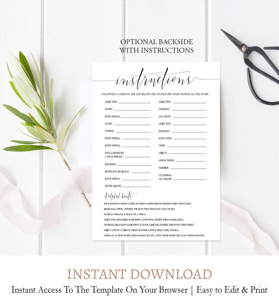 Editable Bachelorette Mad Libs Printable Mad Libs Bridal - Etsy