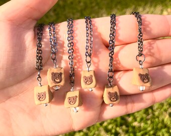 Tiny Bear Paper Bag Necklace