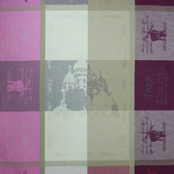 French Jacquard Kitchen Towels Paris Lutece & Prodige Purple Tea Towels,  Pack of 2 towels