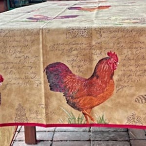 French Tablecloth Rooster Français