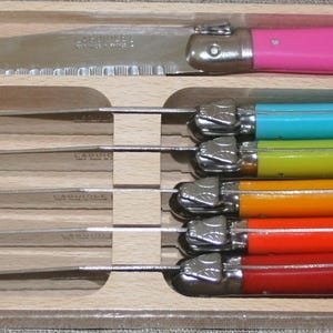 Laguiole French Stainless Steel messerset von 6 w / Eichenbox
