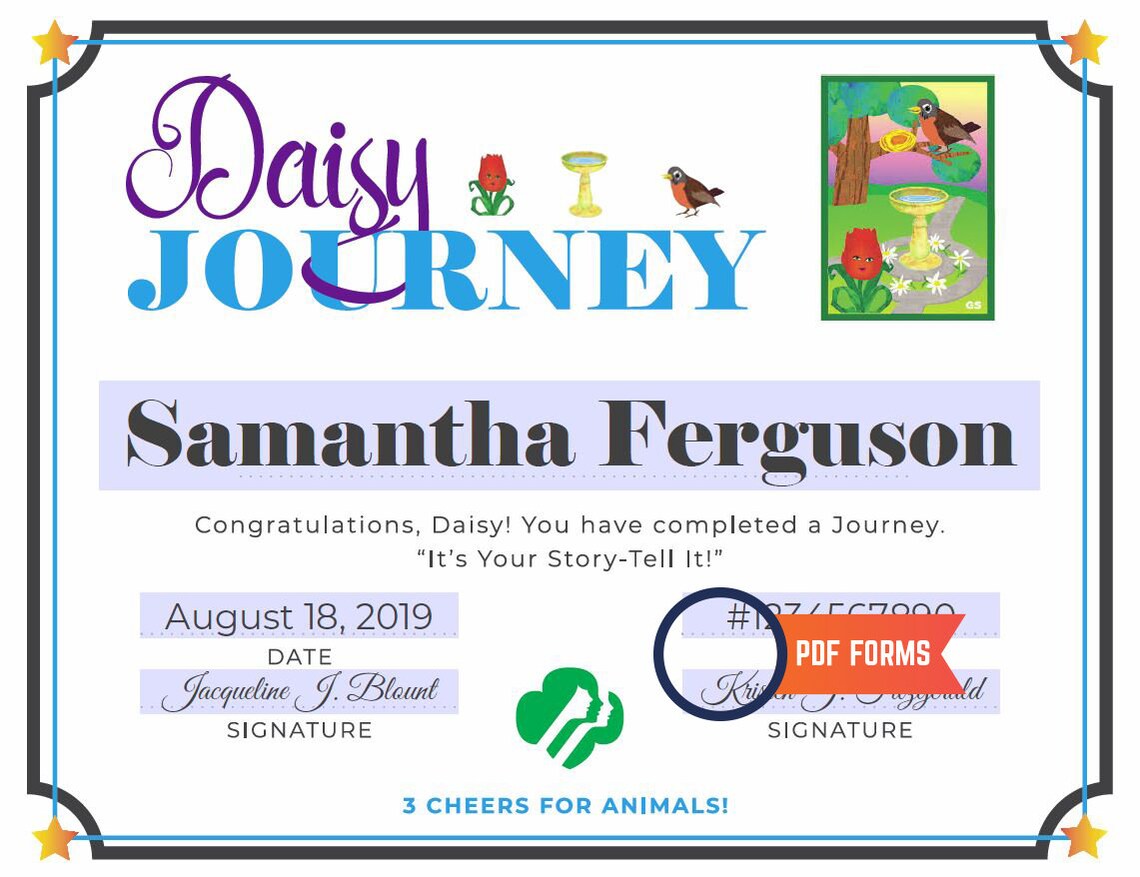 Girl Scout Daisy Journey Certificates Bundle Printable PDF Etsy
