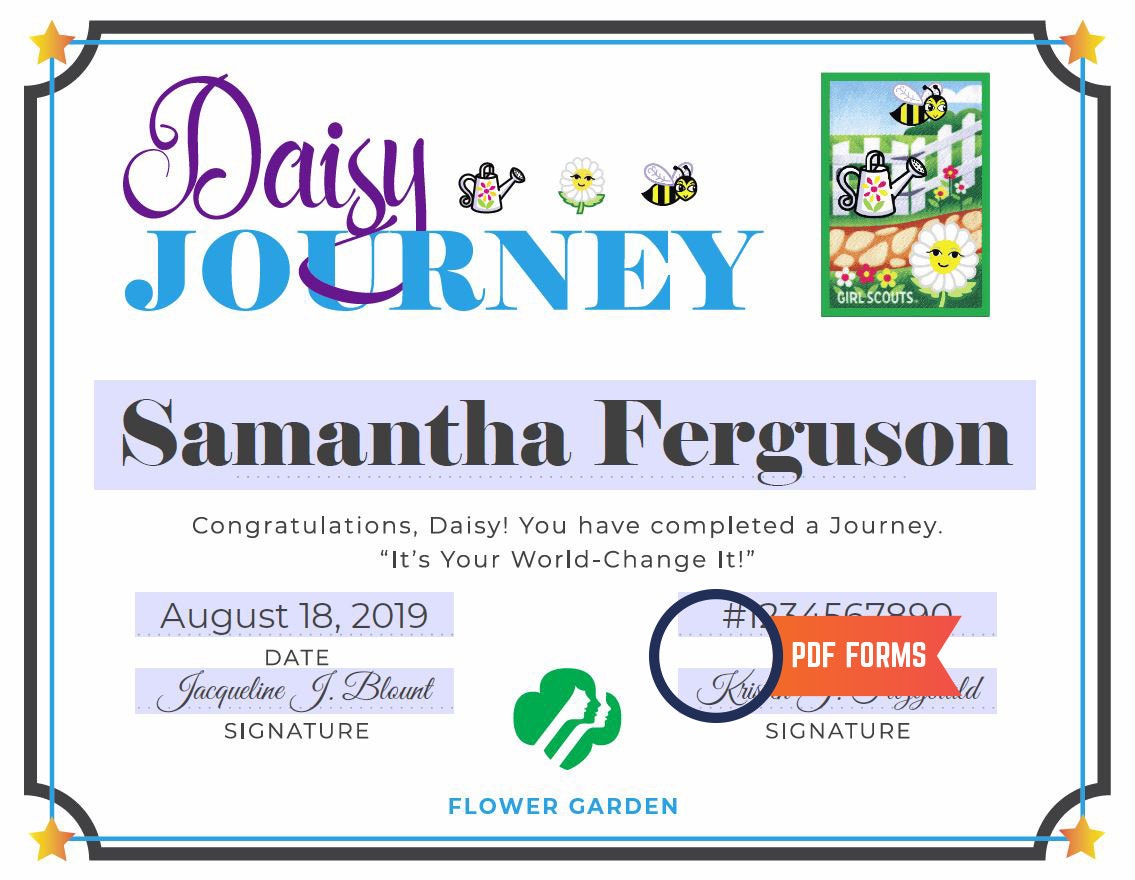 Girl Scout Daisy Journey Certificates Bundle Printable PDF Etsy