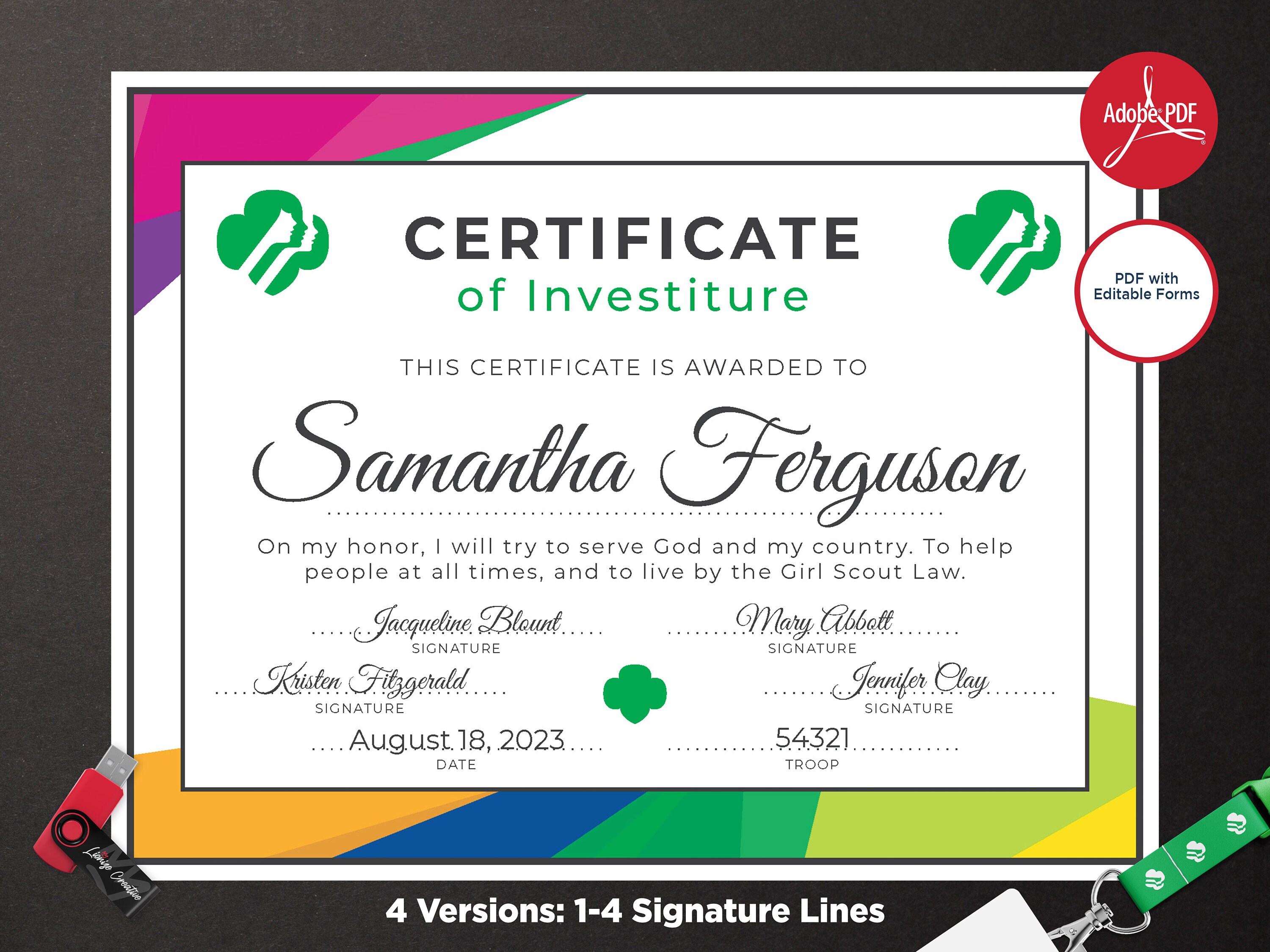 Printable Girl Scout Certificate Template Printable Templates Free